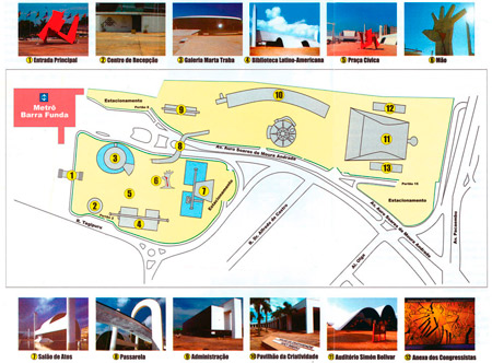 Mapa do Memorial da América Latina