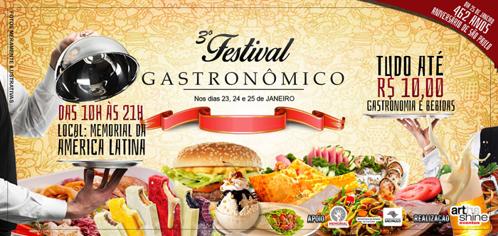3º Festival Gastronômico até R$ 10,00 e 1º Festival do Pastel acontecem no Memorial